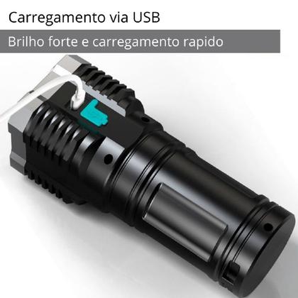 Lanterna De Led Recarregável Potente 4 Leds Impermeável - MADE BASICS Imagem de Lanterna De Led Recarregável Potente 4 Leds Impermeável