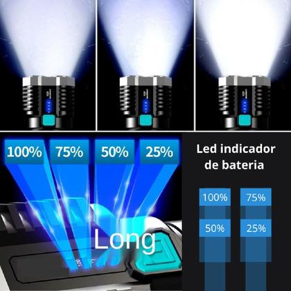 Lanterna De Led Recarregável Potente 4 Leds Impermeável - MADE BASICS Imagem de Lanterna De Led Recarregável Potente 4 Leds Impermeável