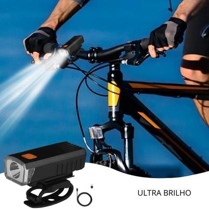 Imagem de Lanterna Farol Dianteira Luz Super Brilhantes Ciclismo Bicicleta Bike Triciclo Recarregável USB