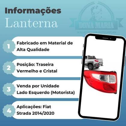 Imagem de Lanterna farol traseiro esquerda fiat strada 2014/2020