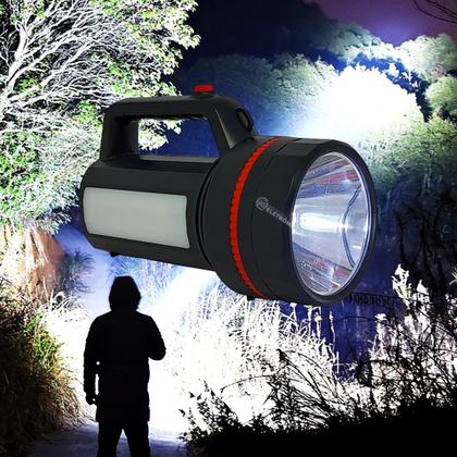 Imagem de Lanterna Forte Poder de Iluminação Duplo Frontal e Lateral LED 100W Recarregável Bivolt DP7332B