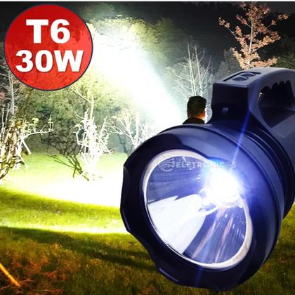 Imagem de Lanterna Holofote Iluminação Potente Led T6 30w Para Trilha Recarregável LK3104