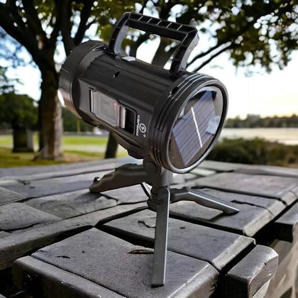 Imagem de Lanterna Holofote Luz De Trabalho Led Usb Solar + Suporte