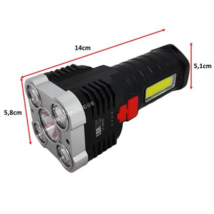 Imagem de Lanterna Iluminação LED 5 Núcleos Possui Luz Lateral De Emergência LT8935