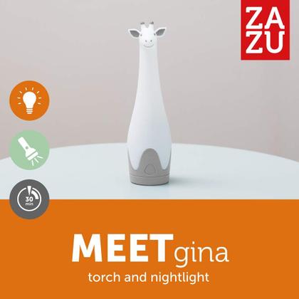 Imagem de Lanterna Infantil Zazu Kids - Abajur Girafa Gina - Sem Fio, Várias Cores de LED e Desligamento Automático