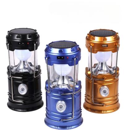 Imagem de Lanterna Lampião Retro Solar Usb Recarregável 6 Leds De iluminação Bivolt Para Camping LEY2289
