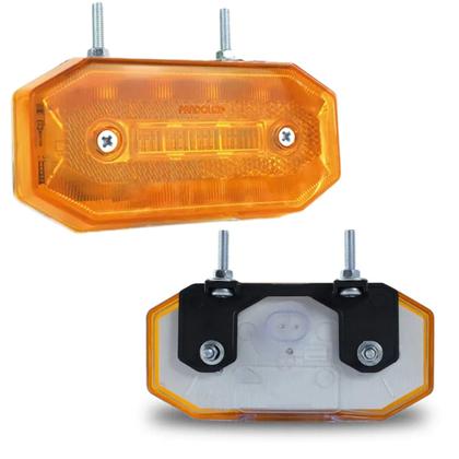 Imagem de Lanterna lateral amarelo 16 LEDs para posicao com 4 LEDs para vigia e haste bivolt