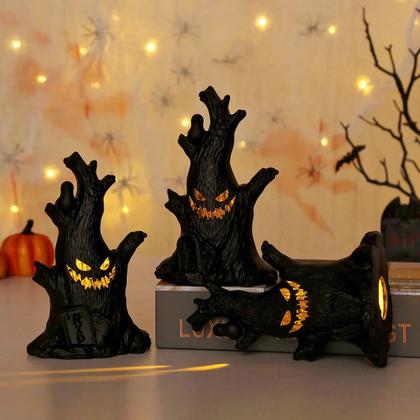Imagem de Lanterna LED De Decoração De Halloween Com Forma De Fantasma Em Tronco De Árvore, Decoração De