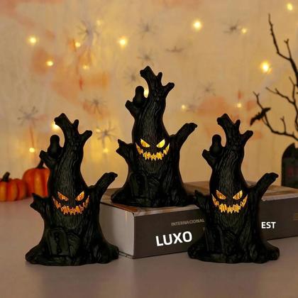 Imagem de Lanterna LED De Decoração De Halloween Com Forma De Fantasma Em Tronco De Árvore, Decoração De