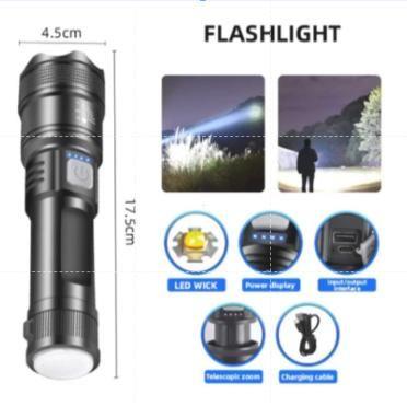 Lanterna Led Militar 4 Em 1 T9 Tática Potente Forte Longo Alcance usb recarregável Pesca camping - Sem Marca Imagem de Lanterna Led Militar 4 Em 1 T9 Tática Potente Forte Longo Alcance usb recarregável Pesca camping