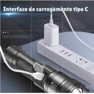 Lanterna Led Militar 4 Em 1 T9 Tática Potente Forte Longo Alcance usb recarregável Pesca camping - Sem Marca Imagem de Lanterna Led Militar 4 Em 1 T9 Tática Potente Forte Longo Alcance usb recarregável Pesca camping