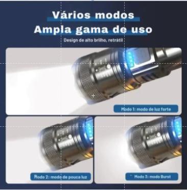 Lanterna Led Militar 4 Em 1 T9 Tática Potente Forte Longo Alcance usb recarregável Pesca camping - Sem Marca Imagem de Lanterna Led Militar 4 Em 1 T9 Tática Potente Forte Longo Alcance usb recarregável Pesca camping