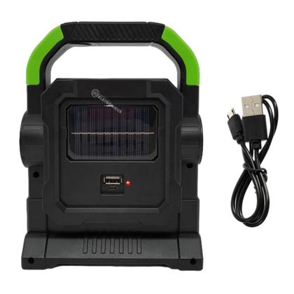 Imagem de Lanterna LED Portátil Recarregável Via Cabo e Solar Econômica Inovador Resistente HC7078A