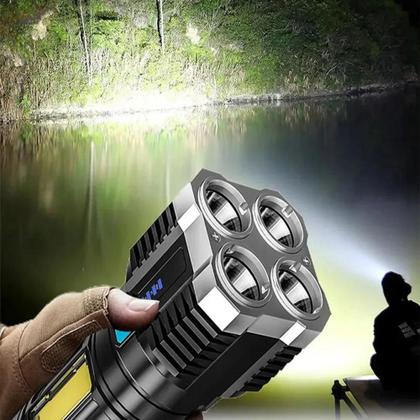 Imagem de Lanterna LED Recarregável com 4 Lâmpadas COB e USB - Ideal para Camping