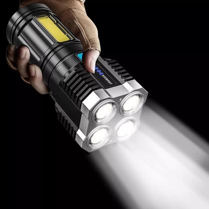 Lanterna Led Recarregavel Usb 4 Nucleos Alto Brilho - LUATEK Imagem de Lanterna Led Recarregavel Usb 4 Nucleos Alto Brilho