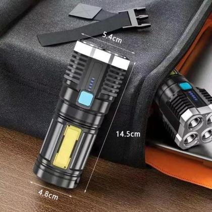 Lanterna Led Recarregavel Usb 4 Nucleos Alto Brilho - LUATEK Imagem de Lanterna Led Recarregavel Usb 4 Nucleos Alto Brilho