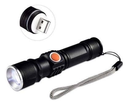 Imagem de Lanterna Led Recarregável Usb Com Zoom Compacta E Potente