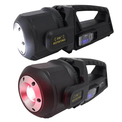 Imagem de Lanterna LED Super Brilhante Multifuncional Rotativa Alta Capacidade Solar Recarregável LK3124