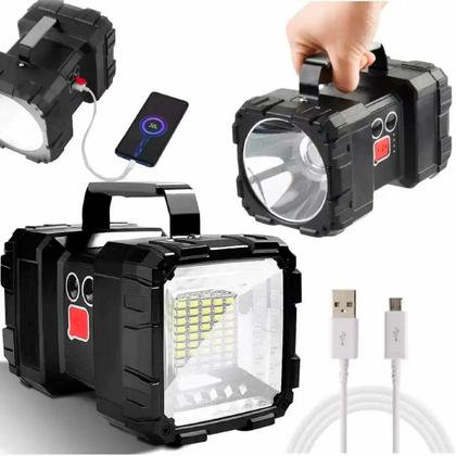 Imagem de Lanterna Multifuncional Tática Recarregável Usb Led Potente Portátil