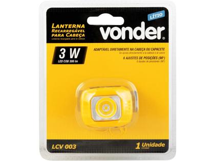 Imagem de Lanterna P/ Cabeça À Bateria Recarregável LCV003 - Vonder