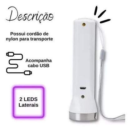 Imagem de  Lanterna Plástica Recarregável De Um Led Com 3 Estágios De Iluminação