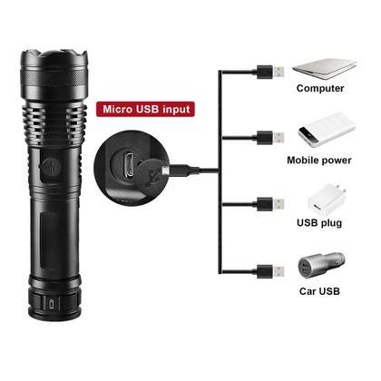 Imagem de Lanterna Recarregável T9 Tática 5 modos de luz com Zoom ajustável super forte