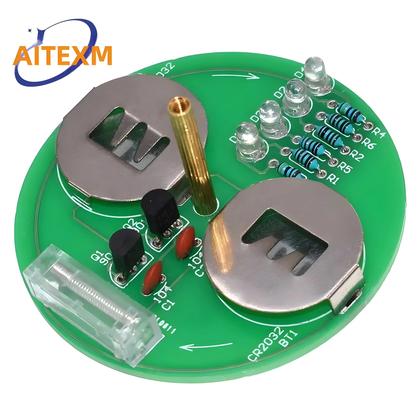 Imagem de Lanterna Rotativa LED DIY Kit Eletrônico Com Componentes Inline Sem Bateria Incluída