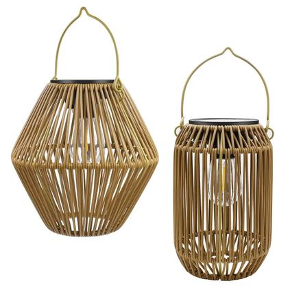 Imagem de Lanterna Solar Impermeável Para Exterior, Luz Boho, Decoração Suspensa Em Rattan Para Jardim,