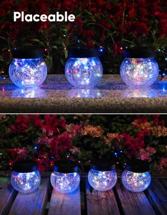 Imagem de Lanterna solar PARTPHONER impermeável, pacote com 2 unidades com gancho de pastor