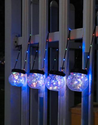 Imagem de Lanterna solar PARTPHONER impermeável, pacote com 2 unidades com gancho de pastor