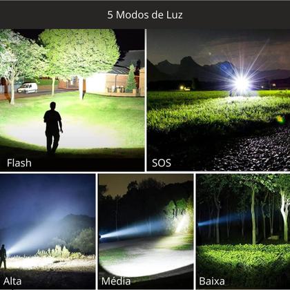 Imagem de Lanterna T9 LED Recarregável Uso Tático