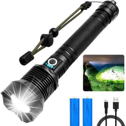 Lanterna Tática Led P50 T9 Recarregável Usb Potente - BELLATOR Imagem de Lanterna Tática Led P50 T9 Recarregável Usb Potente