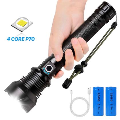 Lanterna Tática Led P50 T9 Recarregável Usb Potente - BELLATOR Imagem de Lanterna Tática Led P50 T9 Recarregável Usb Potente
