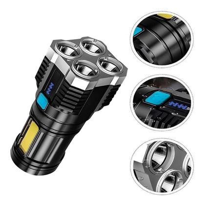 Imagem de Lanterna Tática Led Prova Dágua 4 Núcleos Usb Recarregável