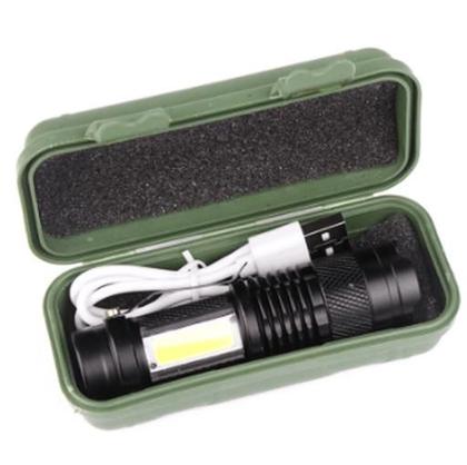 Imagem de Lanterna Tática Led Recarregavel Usb Mini P/ Pesca Camping Trilha