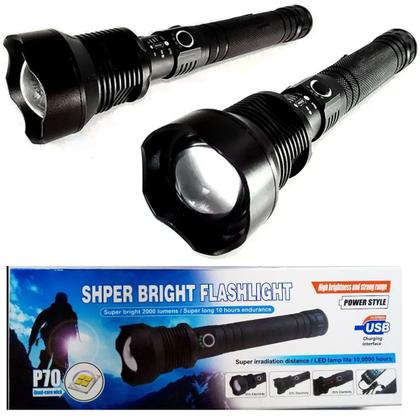 Imagem de Lanterna Tática Militar Led P70 Ultra Potente Mais Forte