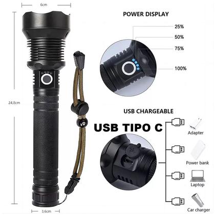 Imagem de Lanterna Tática Militar Led P70 Ultra Potente Mais Forte