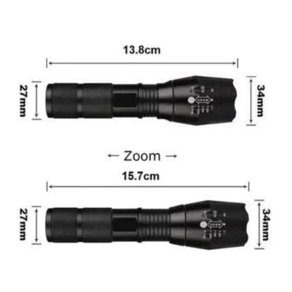 Imagem de Lanterna Tática Militar Luz Led Ultra Potente Mais Forte 2km Usb Regarregavel Bivolt Potente Zoom Telescópico