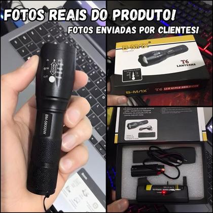 Imagem de Lanterna Tatica Militar Super Potente X2000 T6 Bmax Com Nfe