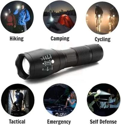 Imagem de Lanterna Tática Militar X900 Com Zoom Recarregável