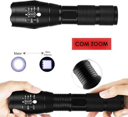 Imagem de Lanterna Tática Militar X900 Com Zoom Recarregável