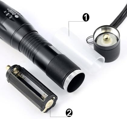Imagem de Lanterna Tática Militar X900 Com Zoom Recarregável