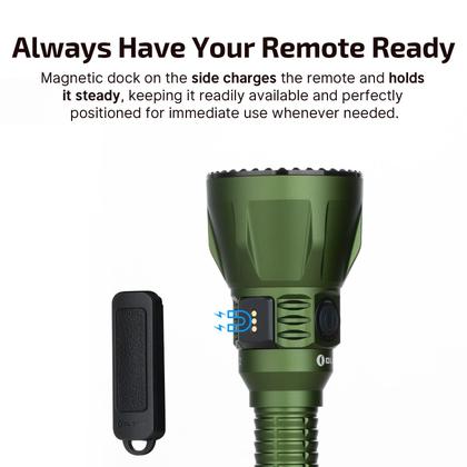 Imagem de Lanterna tática recarregável OLIGHT Javelot Turbo 2 de 1800 lúmens com alcance de longo alcance de 4921 pés, luz de caça LED de interruptor duplo com controle remoto sem fio 8M, bateria e cabo USB C, preta