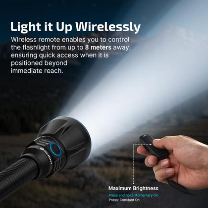 Imagem de Lanterna tática recarregável OLIGHT Javelot Turbo 2 de 1800 lúmens com alcance de longo alcance de 4921 pés, luz de caça LED de interruptor duplo com controle remoto sem fio de 8M, bateria e cabo USB C, verde OD