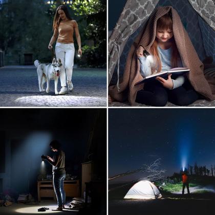 Imagem de Lanterna Tática Tesla Ray LED XHP50 200000 Lumens Recarregável Zoom USB IPX6 6800mAh Camping