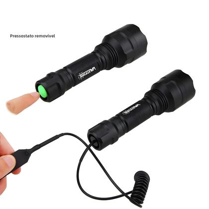 Imagem de Lanterna Tática Vermelha C8 Potente Com Luz Verde, Vermelha E Branca, Clip E Interruptor Traseiro,