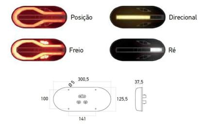 Imagem de Lanterna Traseira Led Módulo R 24v Exclusiva - Sinalsul