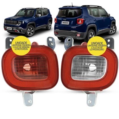 Imagem de Lanterna Traseira Parachoque Jeep Renegade 2015 2016 2017 2018 2019 2020 2021 Neblina ou Ré