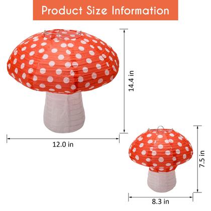 Imagem de Lanternas de papel Windspeed em forma de cogumelo 20cm, 30cm de laranja