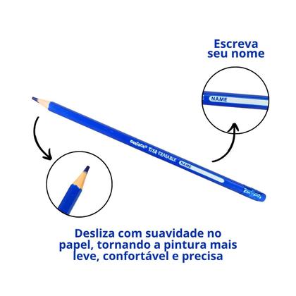 Imagem de Lápis Cor Apagável CX c/24un Carioca Tita